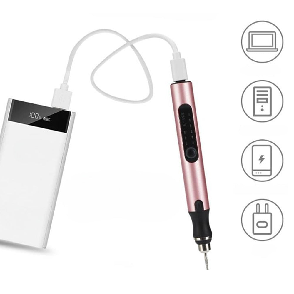 USB Rechargeable Engraving Pen Precise and Quiet Metal, Adjustable Speed | ventumra