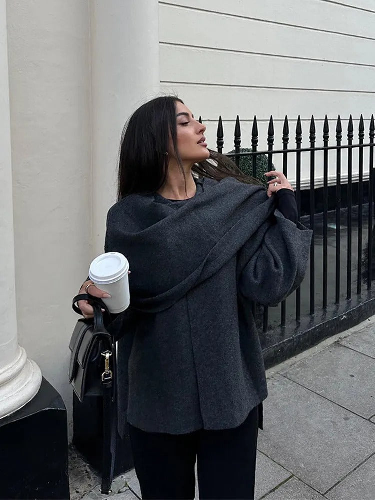 Flowy Asymmetrical Draped Cape | ventumra
