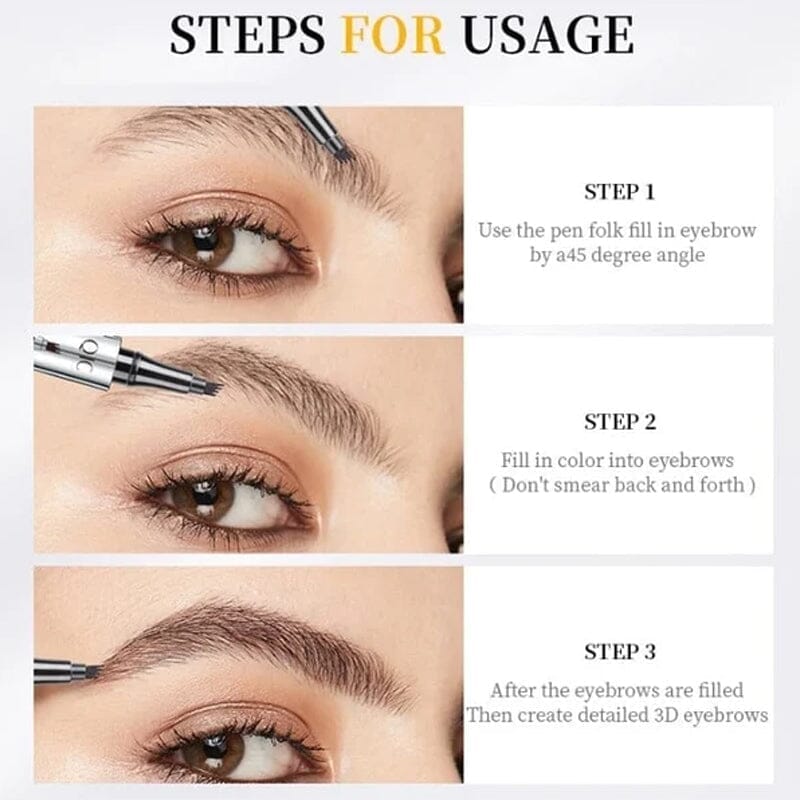 Waterproof 3D Microblading Eyebrow Pencil with 4 Fork Tips | ventumra