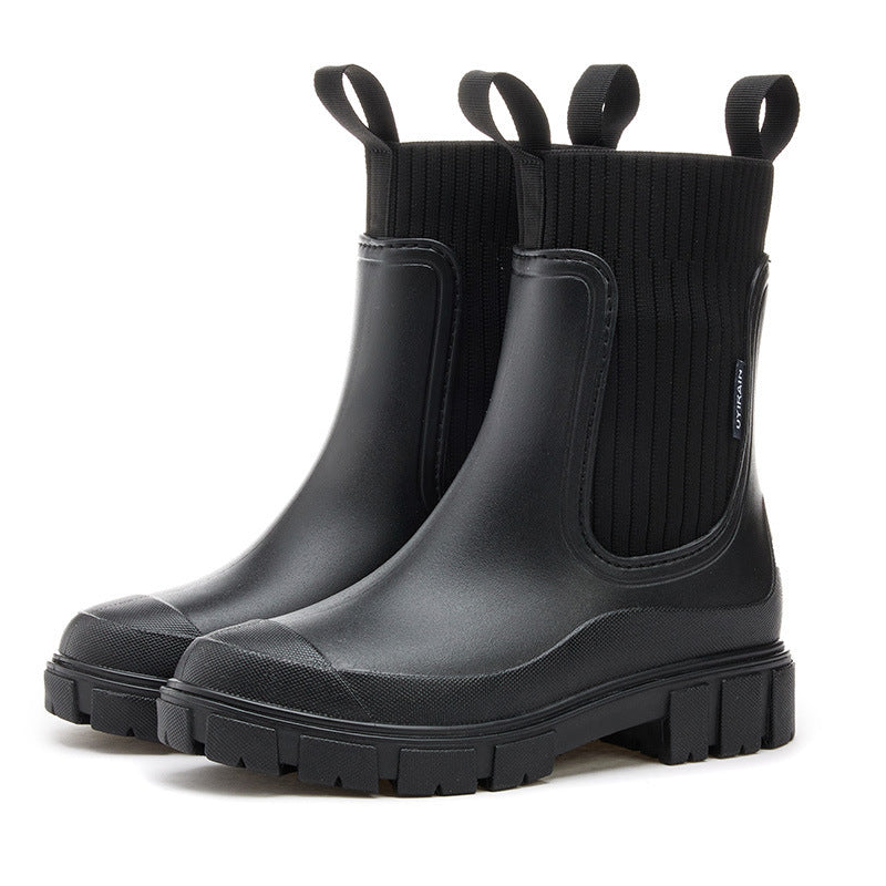 Waterproof Rubber Boots for Women Height-Increasing Platform & Slip-Resistant PVC | ventumra