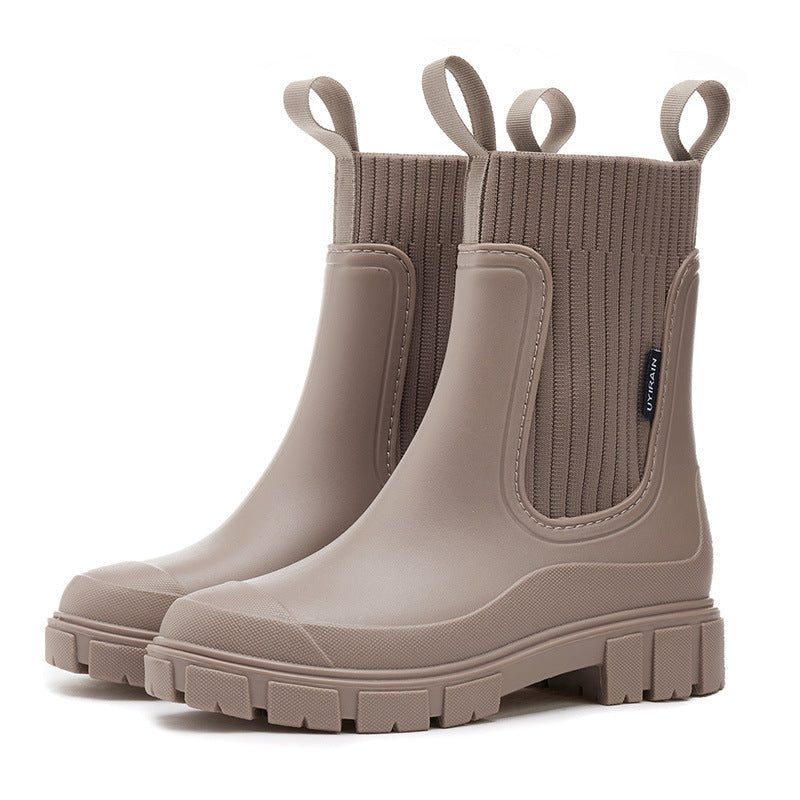 Waterproof Rubber Boots for Women Height-Increasing Platform & Slip-Resistant PVC | ventumra