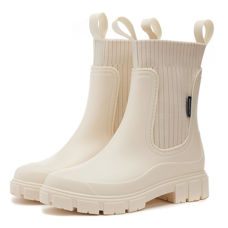 Waterproof Rubber Boots for Women Height-Increasing Platform & Slip-Resistant PVC | ventumra