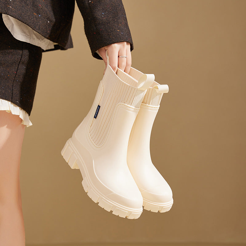 Waterproof Rubber Boots for Women Height-Increasing Platform & Slip-Resistant PVC | ventumra