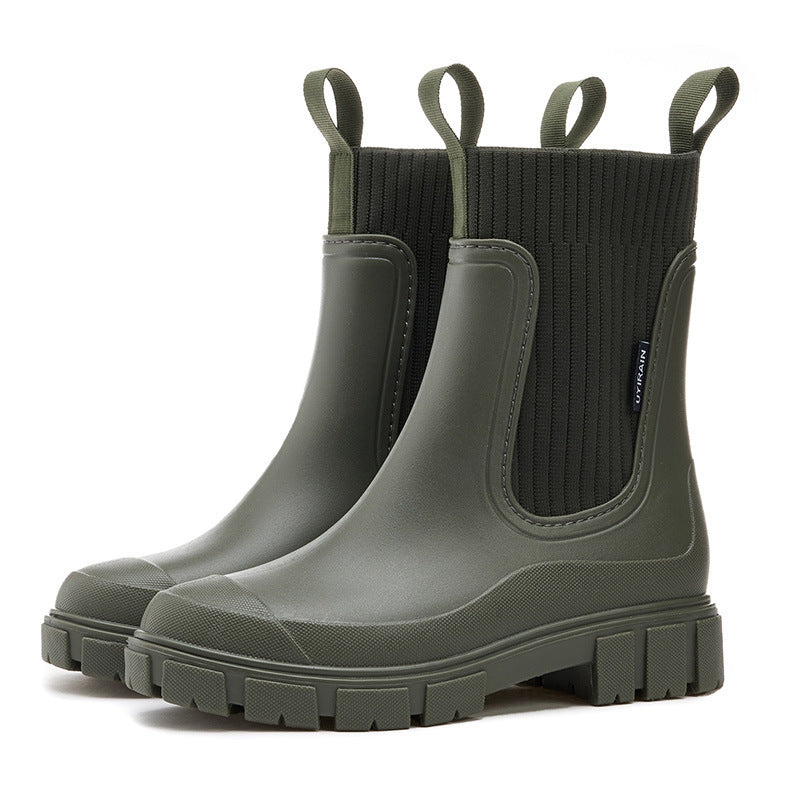 Waterproof Rubber Boots for Women Height-Increasing Platform & Slip-Resistant PVC | ventumra