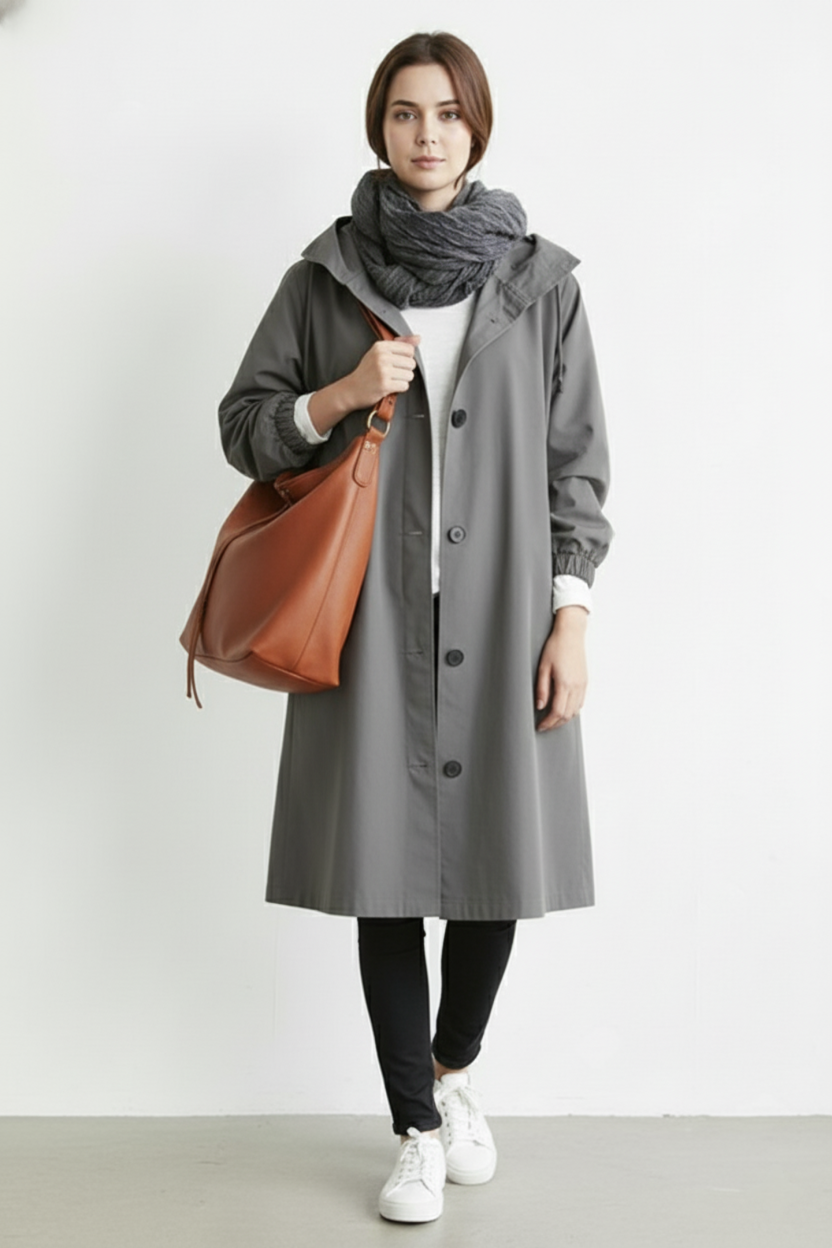 Wind and Waterproof Trench Coat for Women – With Hood for Autumn & Winter | ventumra