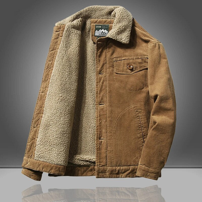 Men's Insulated Sherpa Lined Corduroy Jacket | ventumra