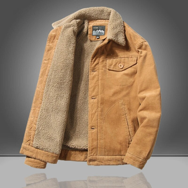 Men's Insulated Sherpa Lined Corduroy Jacket | ventumra
