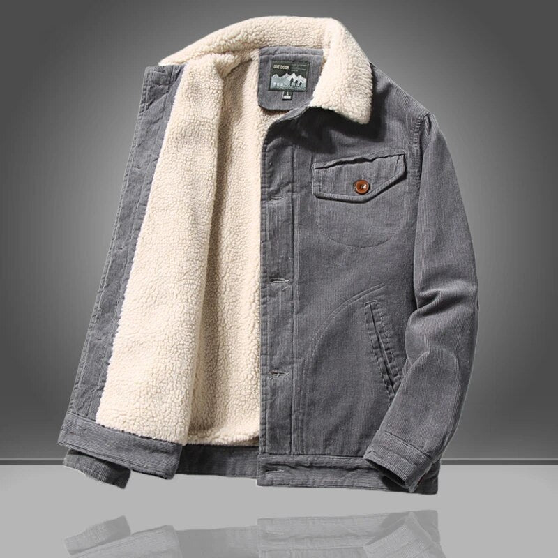 Men's Insulated Sherpa Lined Corduroy Jacket | ventumra