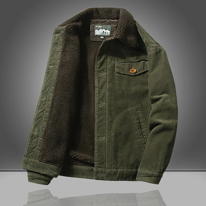 Men's Insulated Sherpa Lined Corduroy Jacket | ventumra