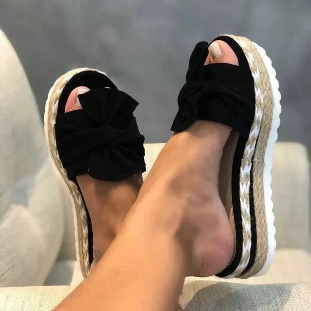 Comfortable Bow Platform Sandals | ventumra
