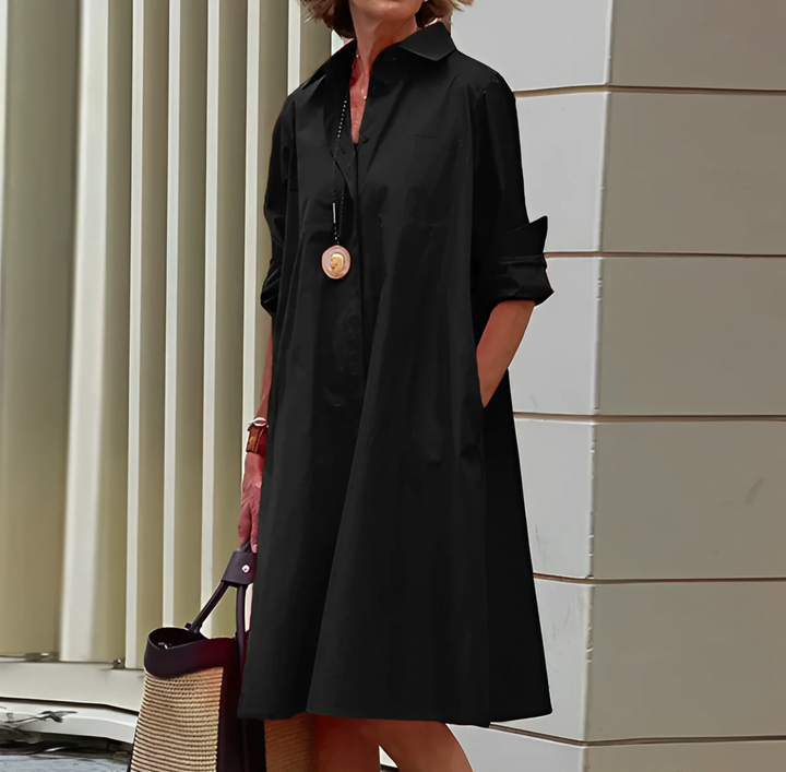 Effortless Button-Down Midi Dress | ventumra