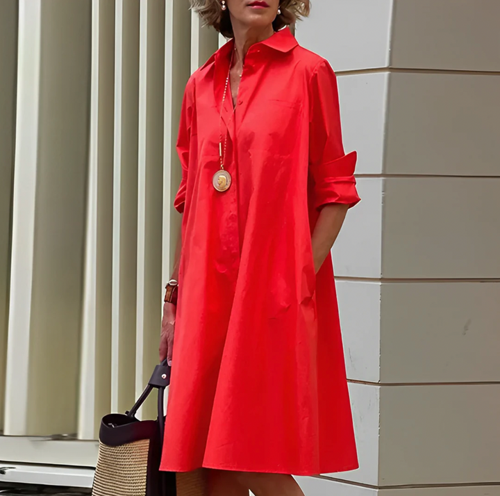 Effortless Button-Down Midi Dress | ventumra