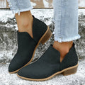 Comfortable Cutout Low Heel Booties | ventumra