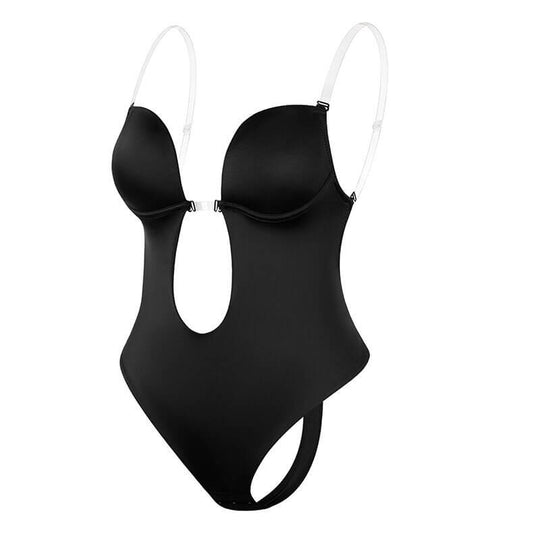 Deep Plunge Backless Shaping Bodysuit | ventumra