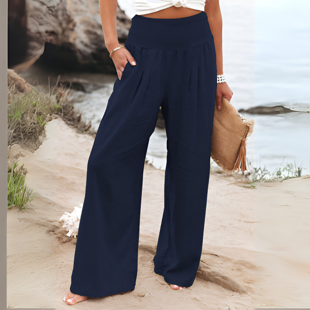 Breezy High-Waisted Wide-Leg Trousers | ventumra