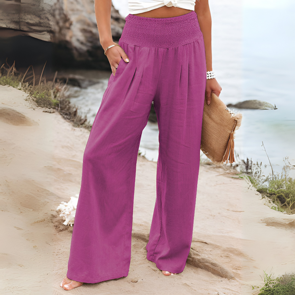 Breezy High-Waisted Wide-Leg Trousers | ventumra