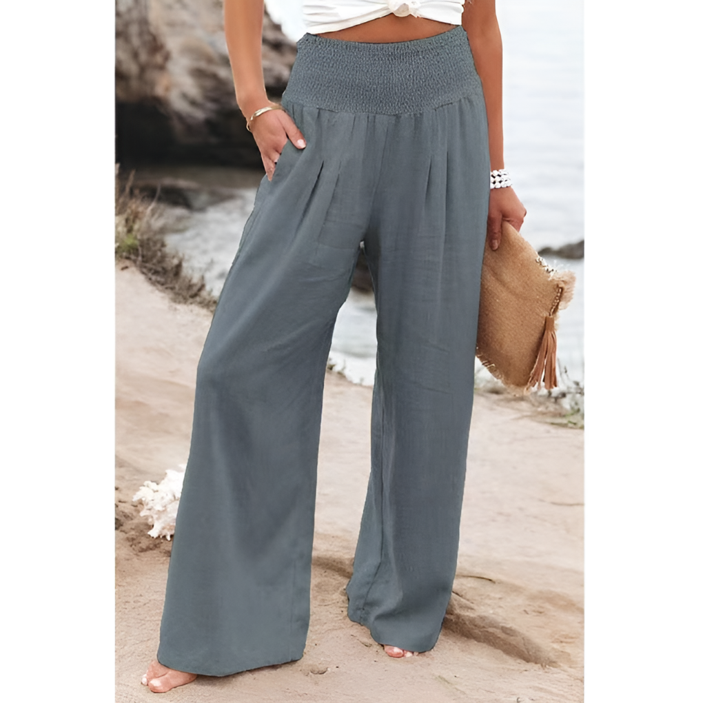 Breezy High-Waisted Wide-Leg Trousers | ventumra
