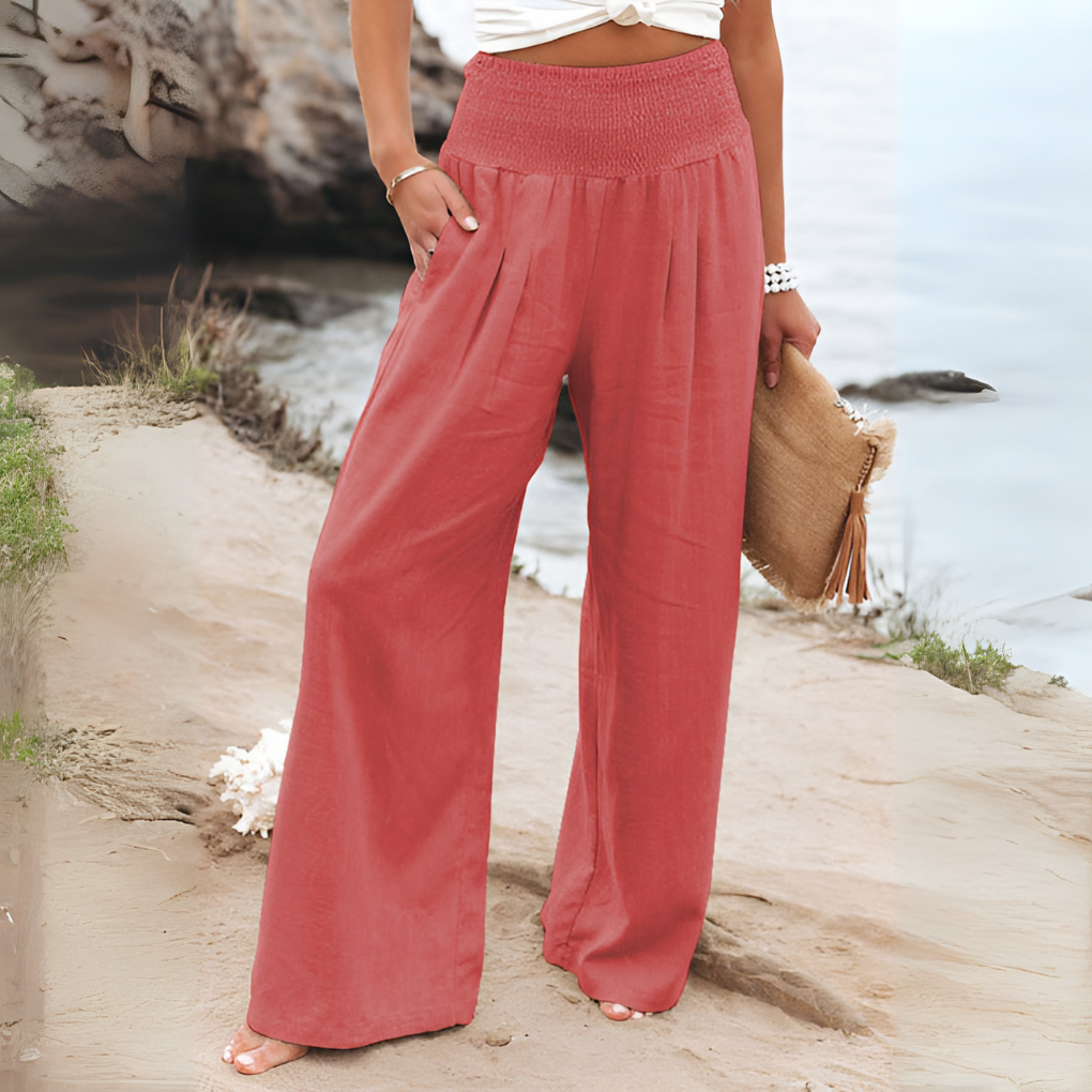Breezy High-Waisted Wide-Leg Trousers | ventumra