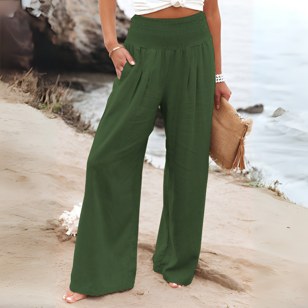Breezy High-Waisted Wide-Leg Trousers | ventumra