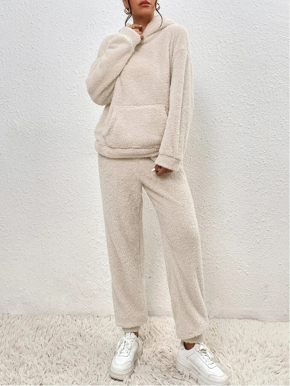Cozy Plush Hooded Loungewear Set | ventumra