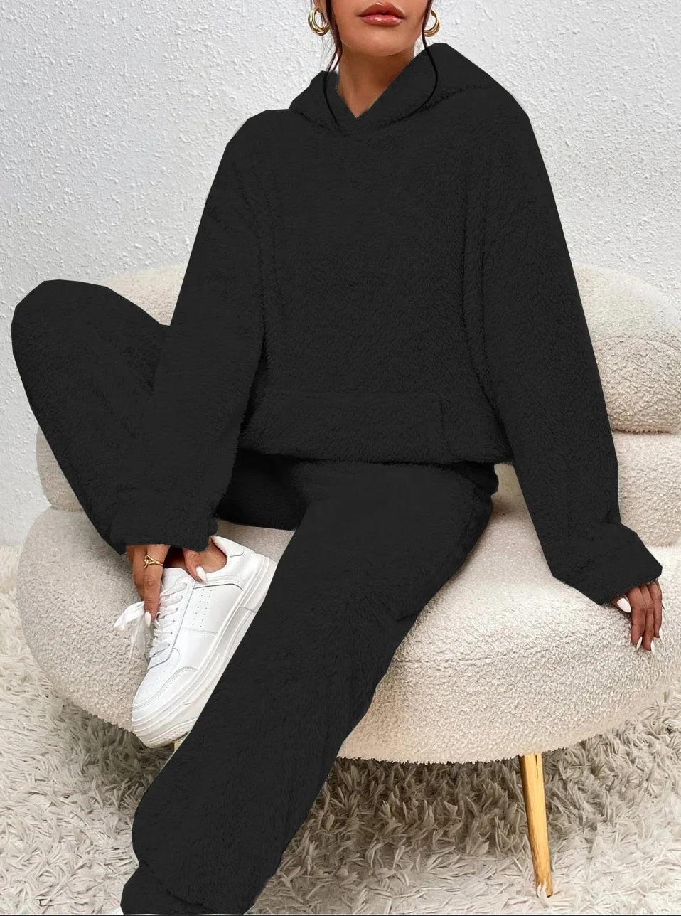 Cozy Plush Hooded Loungewear Set | ventumra