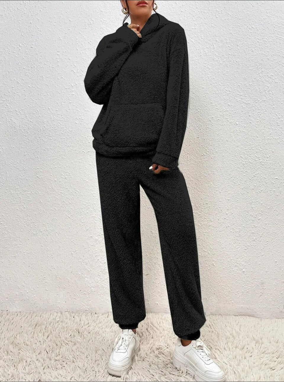 Cozy Plush Hooded Loungewear Set | ventumra
