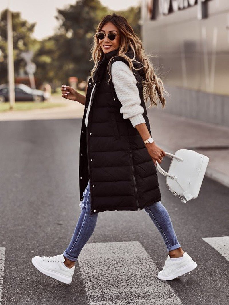 Longline Quilted Puffer Vest | ventumra