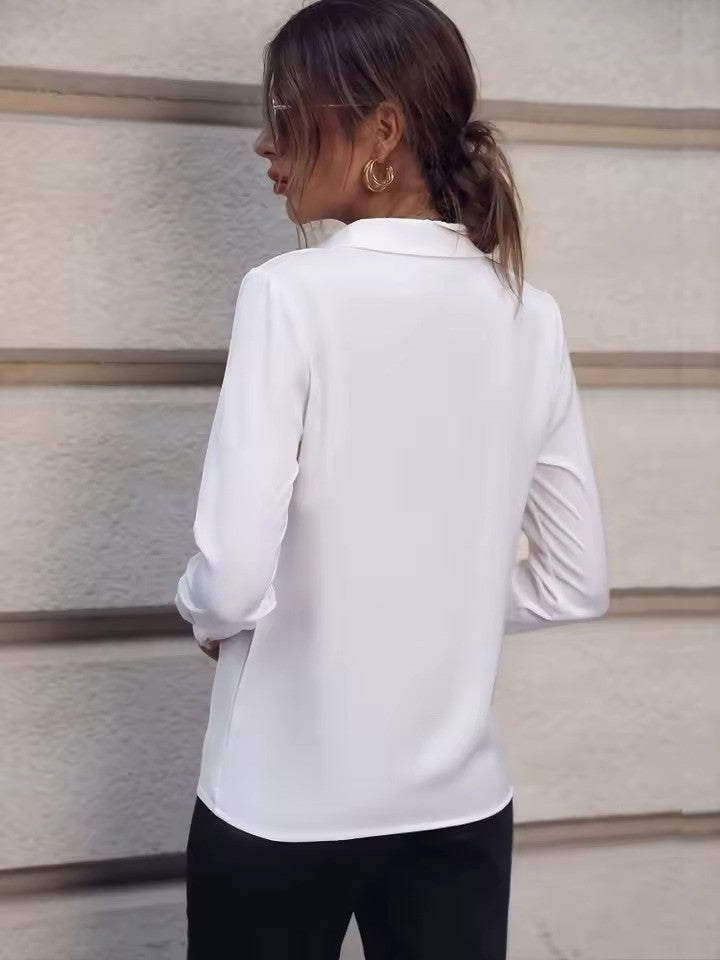 Chic Button-Up Shirt with Ring Accent | ventumra