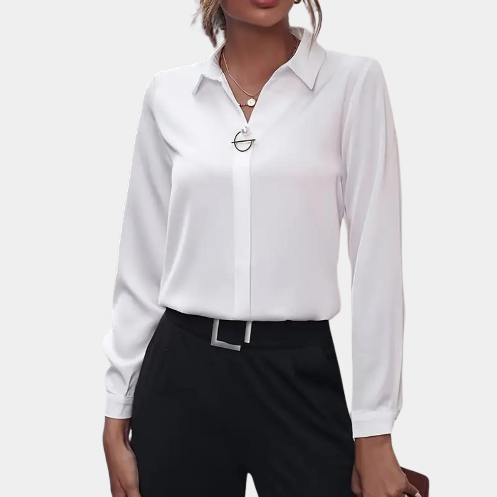 Chic Button-Up Shirt with Ring Accent | ventumra