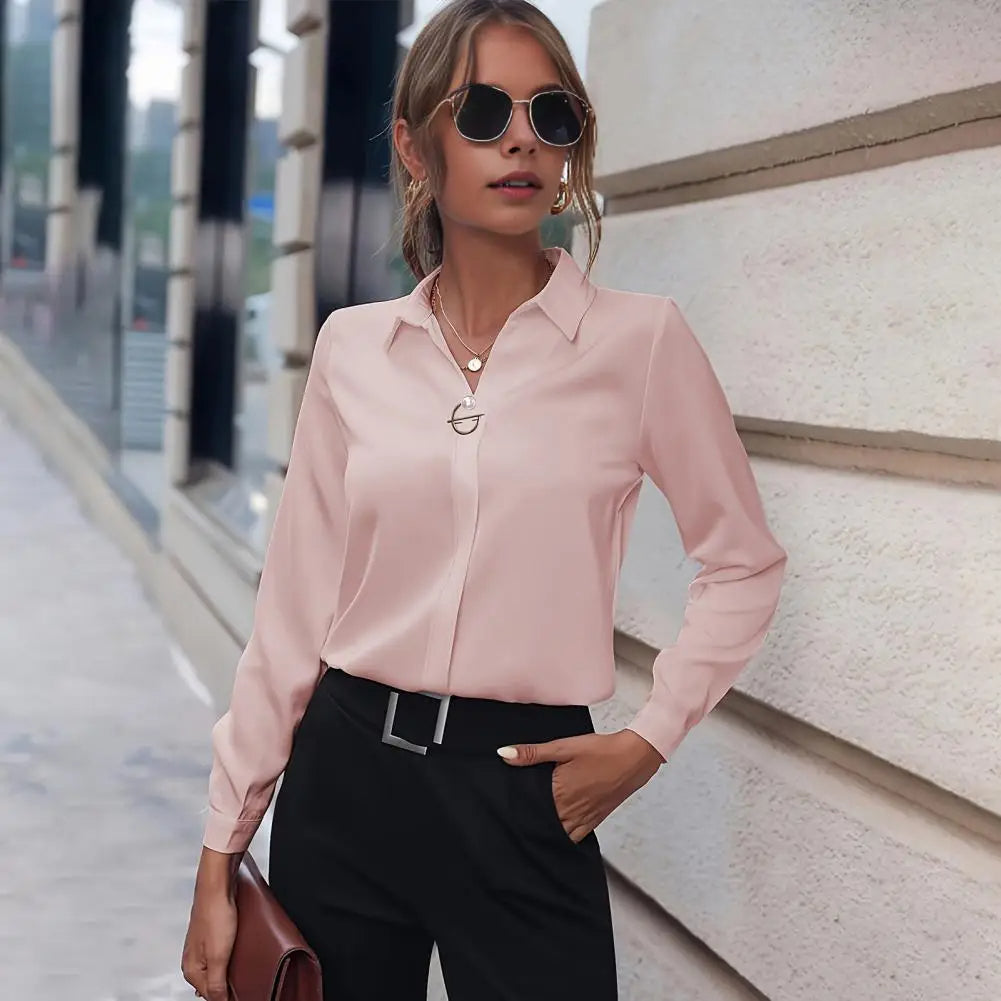 Chic Button-Up Shirt with Ring Accent | ventumra