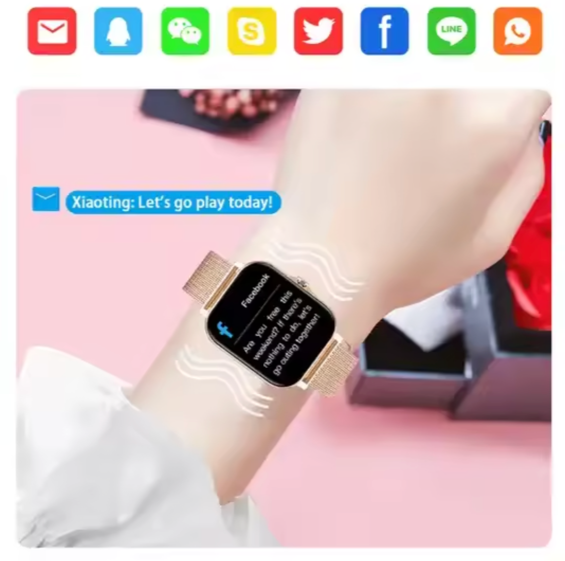 Women's Mesh Strap Smartwatch: Health & Connectivity | ventumra