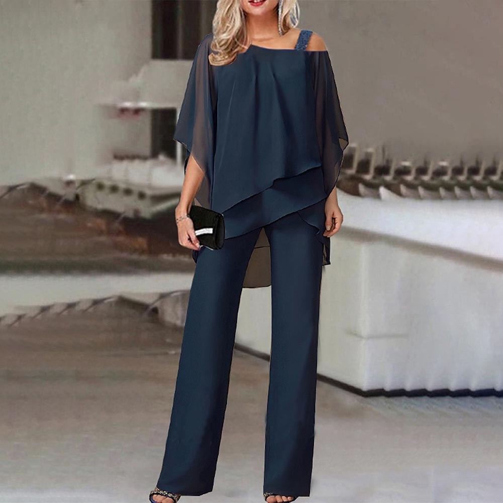 Elegant Cold Shoulder Pantsuit Set | ventumra