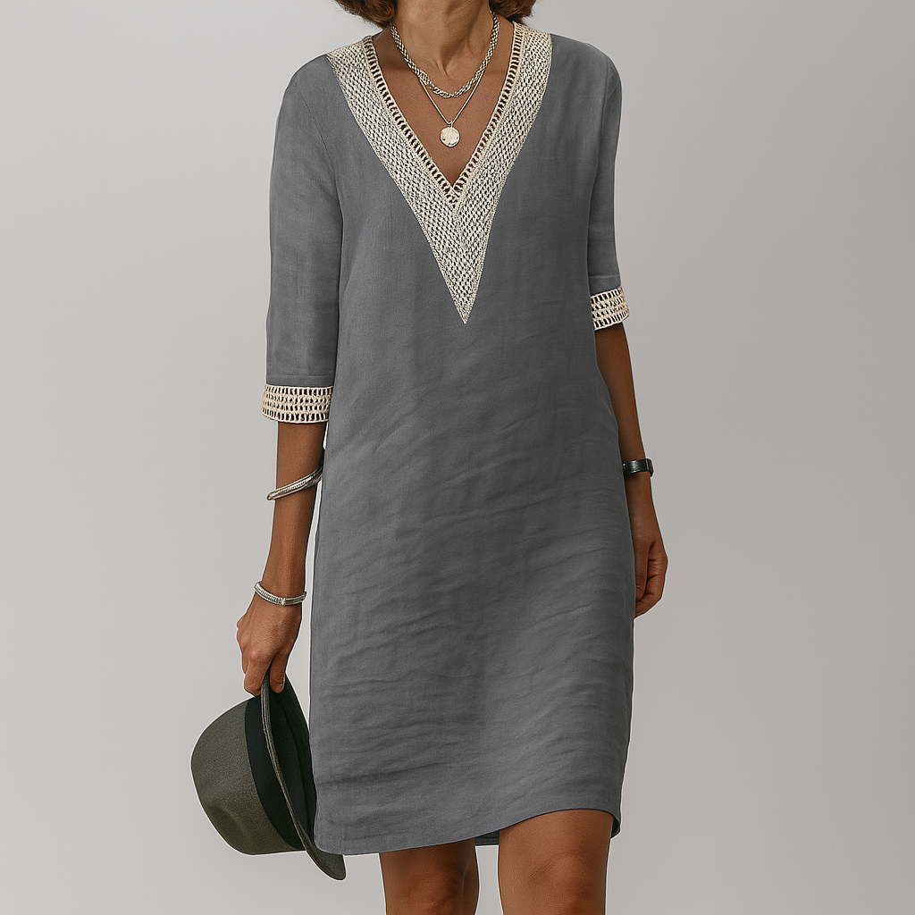 Airy Lace Trim Midi Dress | ventumra