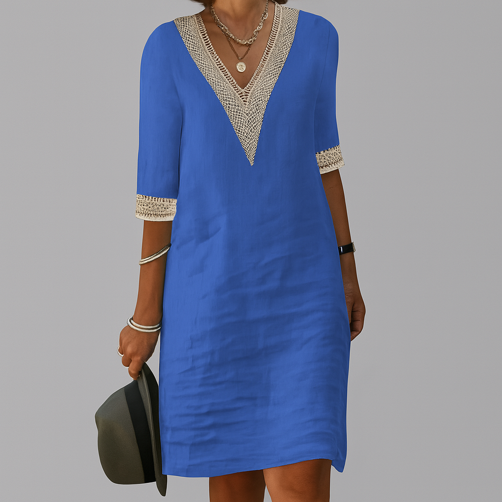 Airy Lace Trim Midi Dress | ventumra