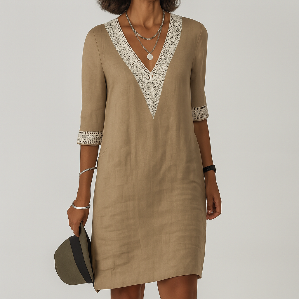 Airy Lace Trim Midi Dress | ventumra