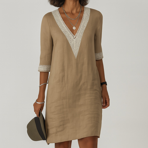 Airy Lace Trim Midi Dress | ventumra