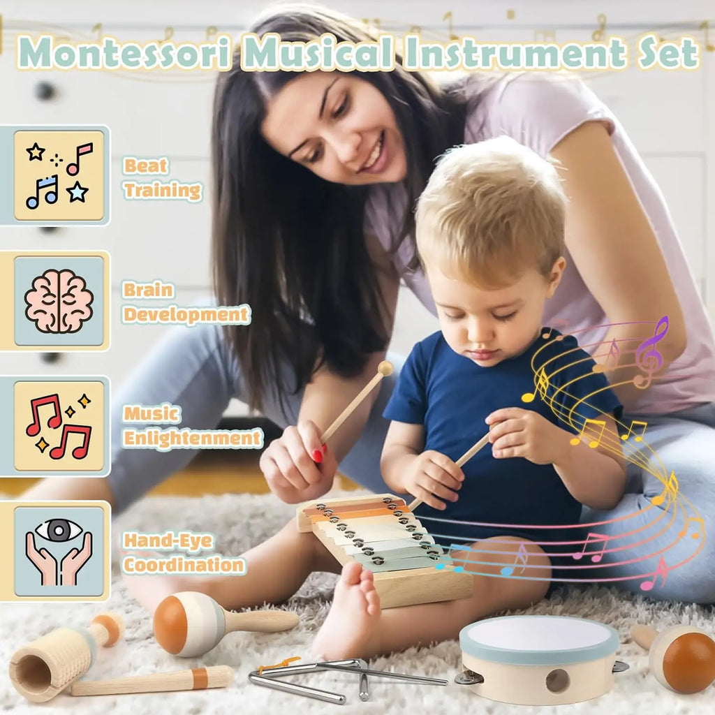 Wooden Montessori Musical Instrument Set for Toddlers | ventumra