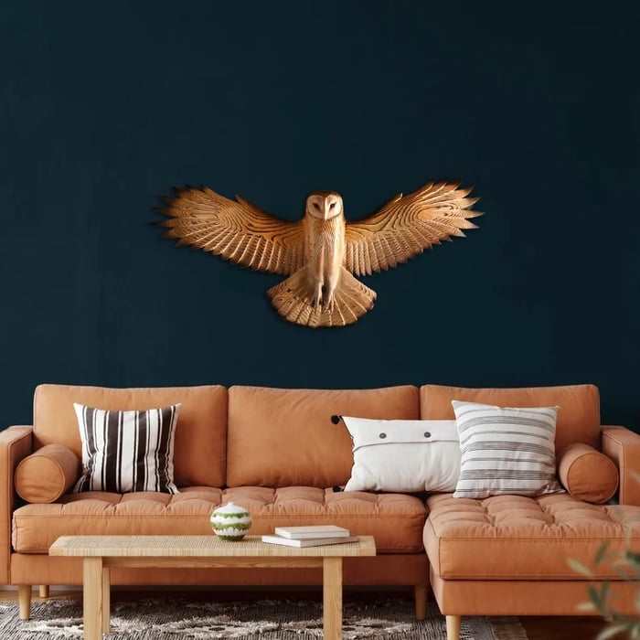 Wooden Wall Decoration – Owl “Majestic” | ventumra