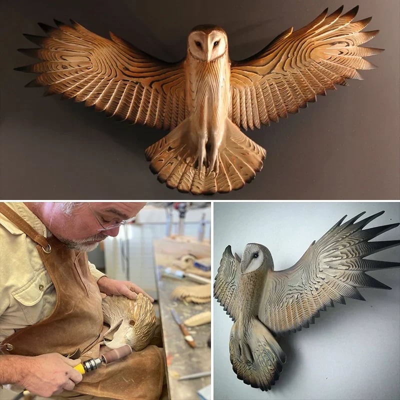 Wooden Wall Decoration – Owl “Majestic” | ventumra