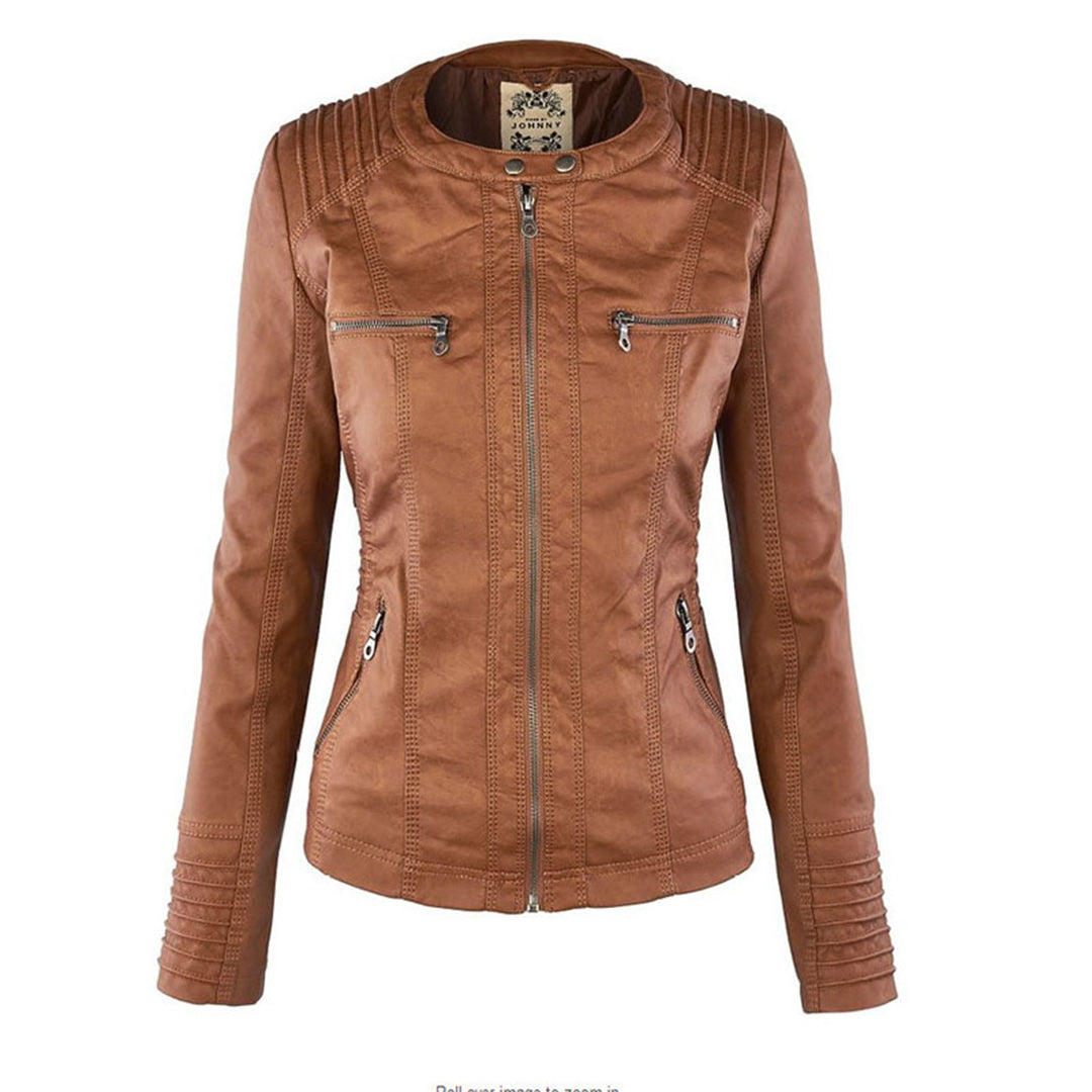 Hooded Faux Leather Jacket for Women | ventumra