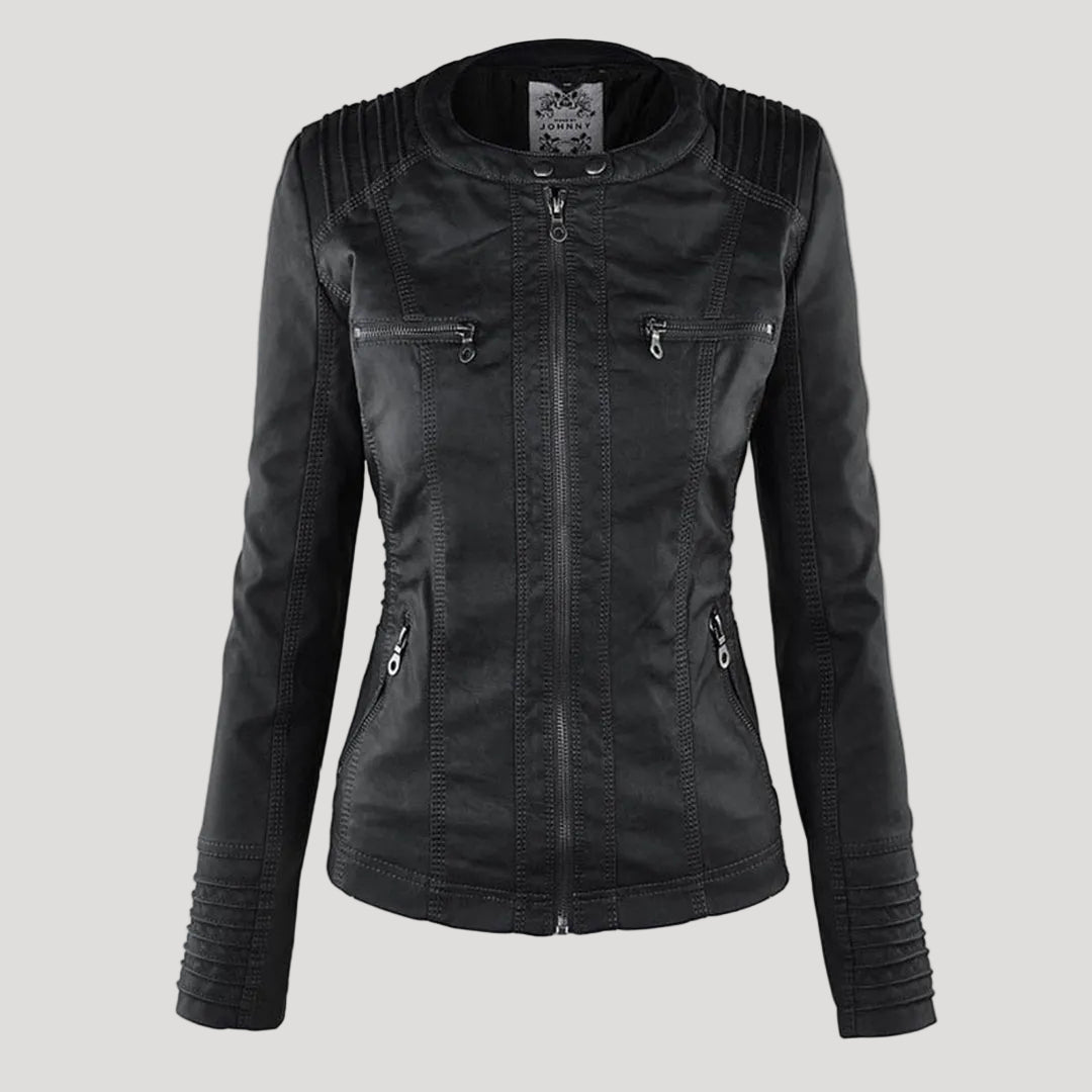 Hooded Faux Leather Jacket for Women | ventumra