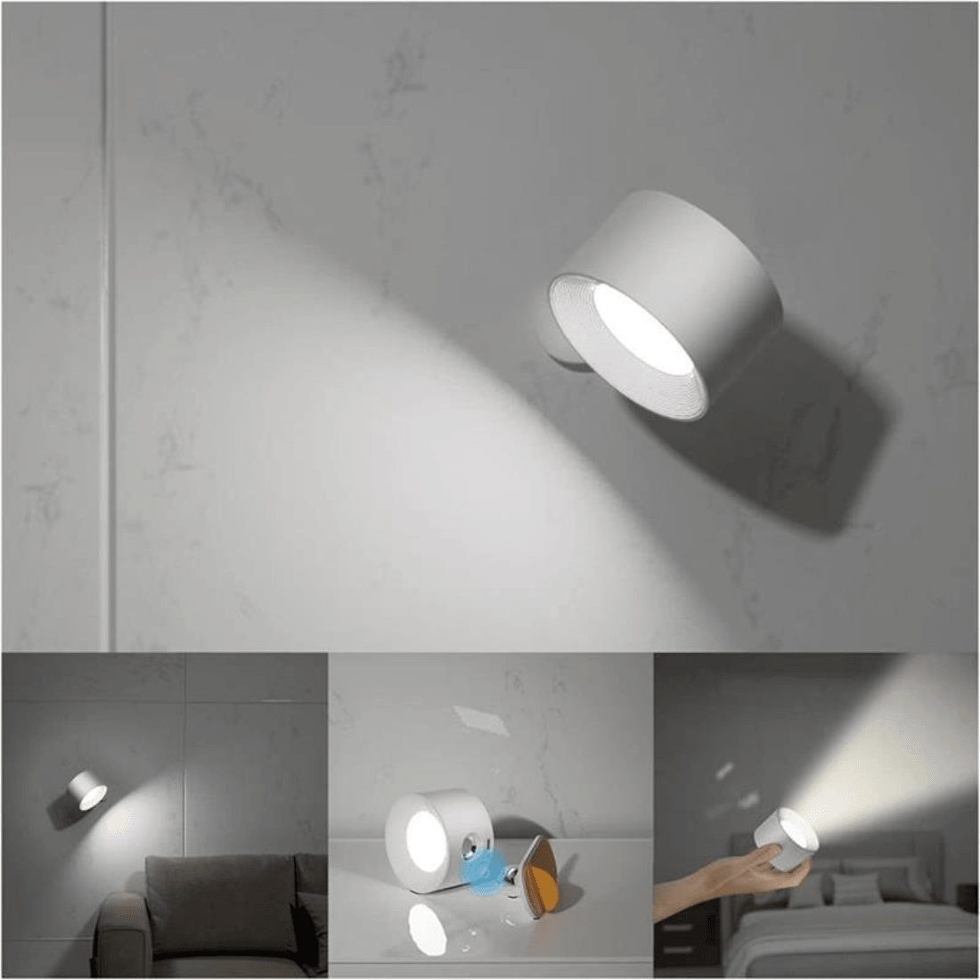 Wireless Wall Lamp – 360° Adjustable and Rechargeable LED Lighting (USB) | ventumra