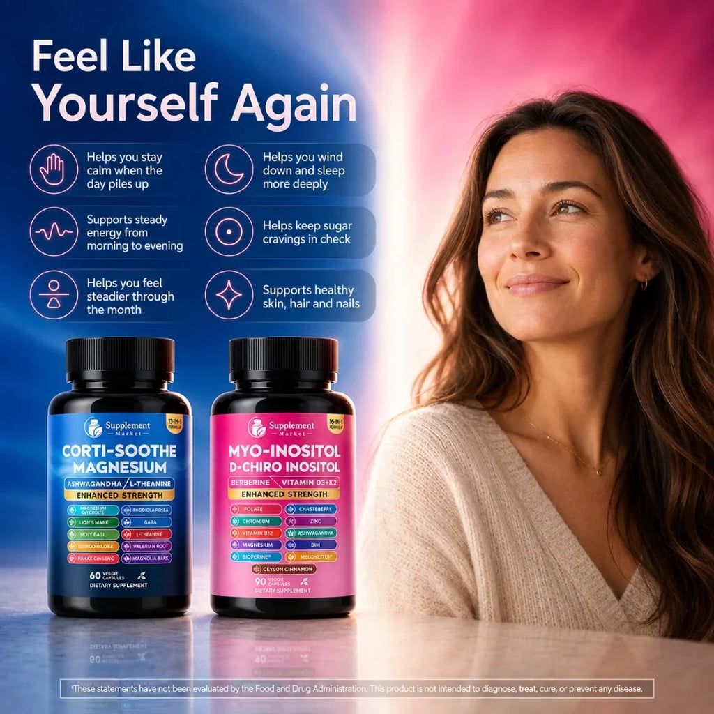 Supporto al mio-inositolo e al cortisolo: equilibrio ormonale 24 ore su 24 e sollievo naturale dalla PCOS