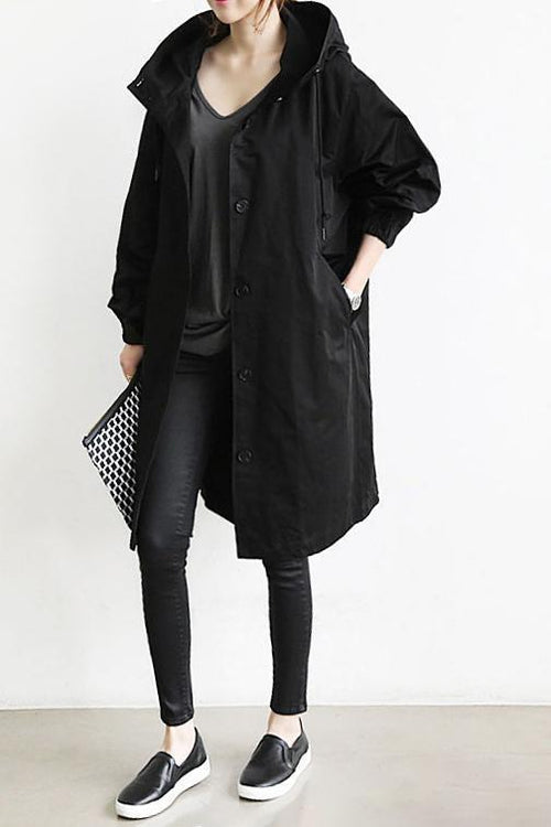 Mid-Length Casual Hooded Jacket | ventumra