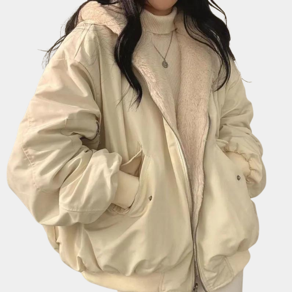 Oversized Sherpa Lined Winter Bomber Jacket | ventumra
