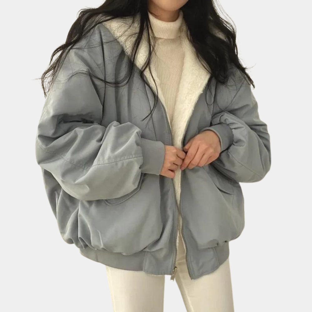 Oversized Sherpa Lined Winter Bomber Jacket | ventumra