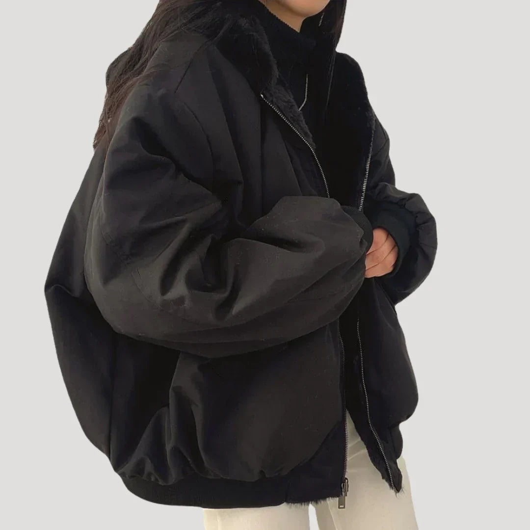 Oversized Sherpa Lined Winter Bomber Jacket | ventumra
