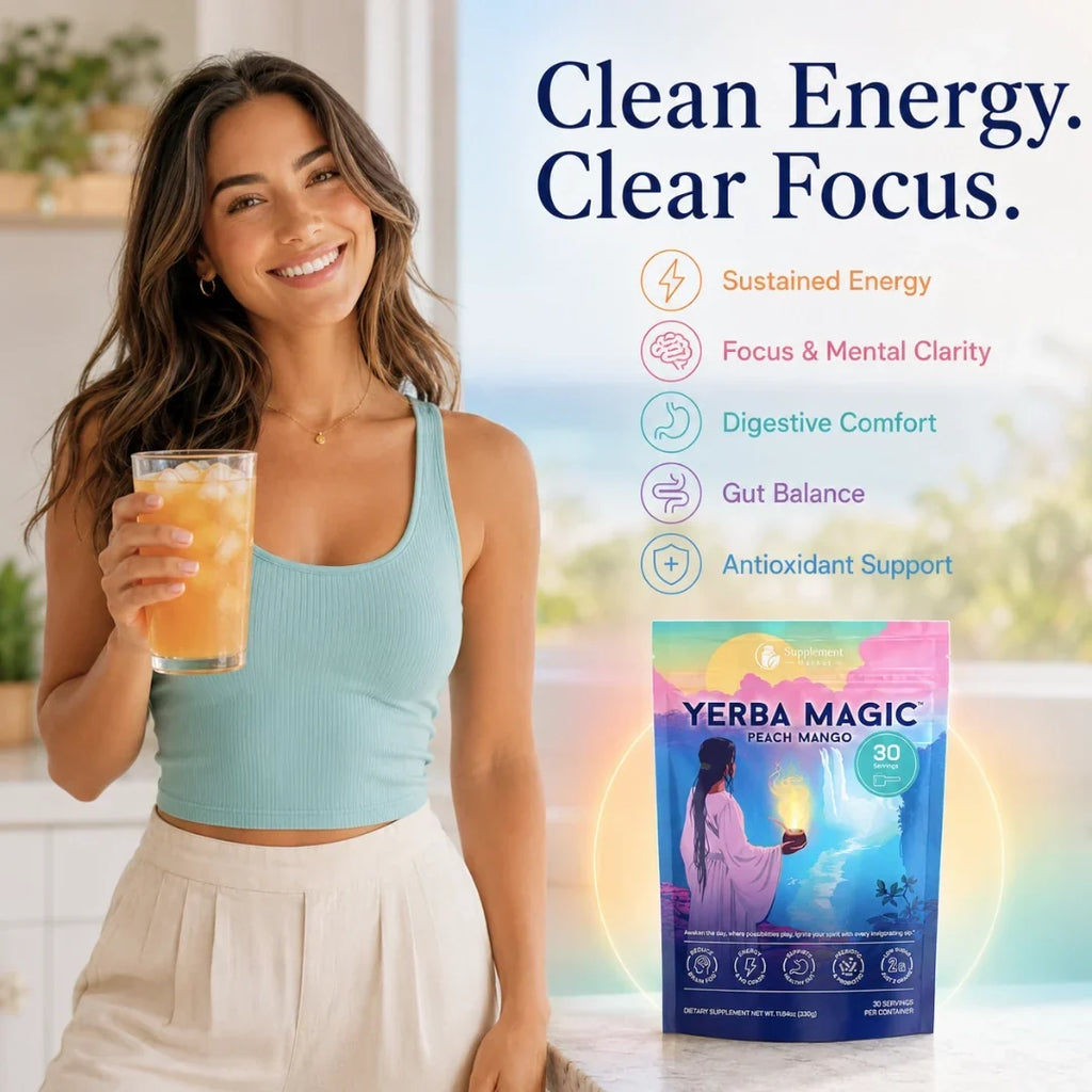 Polvere di tè Yerba Mate: energia pulita alla pesca e al mango, concentrazione laser e salute intestinale