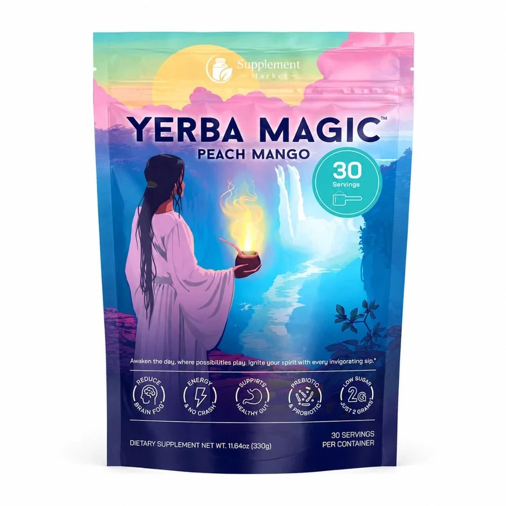 Polvere di tè Yerba Mate: energia pulita alla pesca e al mango, concentrazione laser e salute intestinale