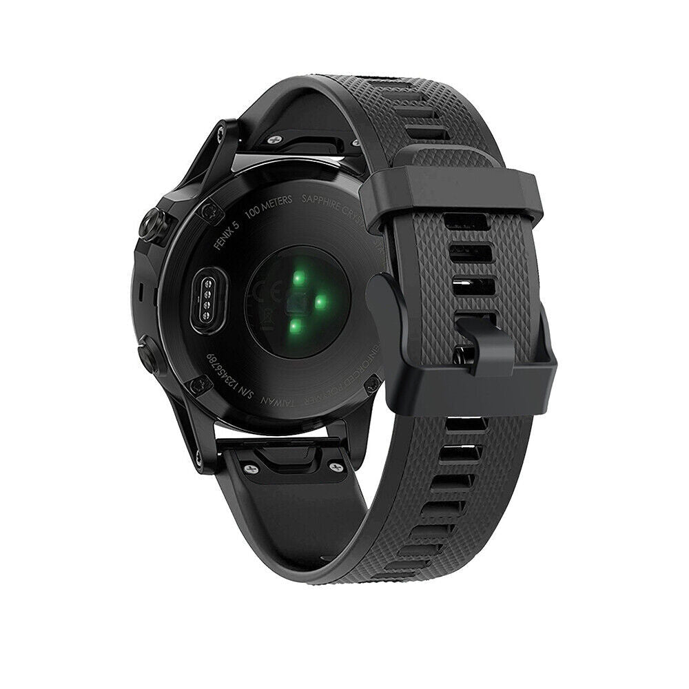 Černý silikonový řemínek k hodinkám pro Garmin Fenix 5 Plus a Fenix 6 Pro | Ventumra